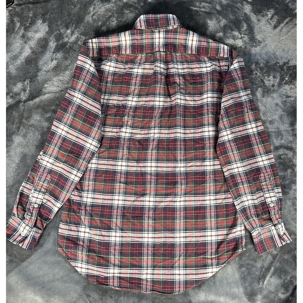 Polo Ralph Lauren Indian Madras Shirt Mens Large Green Plaid Custom Fit Plaid - Picture 7 of 10